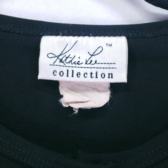 Kathie Lee Collection Black Embroidered Floral Cardigan Sweater Size Large - Picture 3 of 10